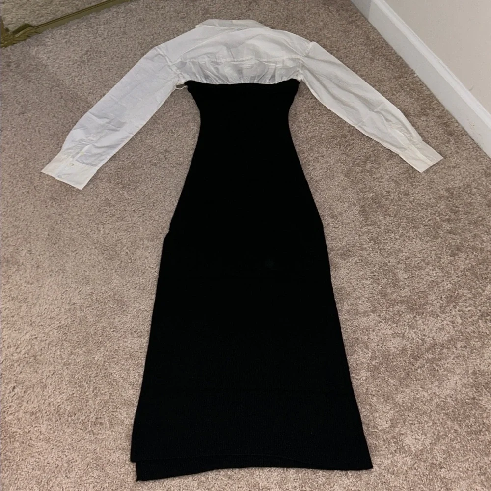 STAUD poplin & knit combo long dress. XS - Picture 15 of 17